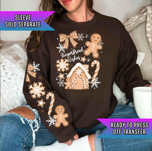 Gingerbread DTF Transfer Ready For Press, Christmas DTF Print, Heat Press Transfer, Winter Dtf Print, Direct To Film, Christmas DTF Transfer