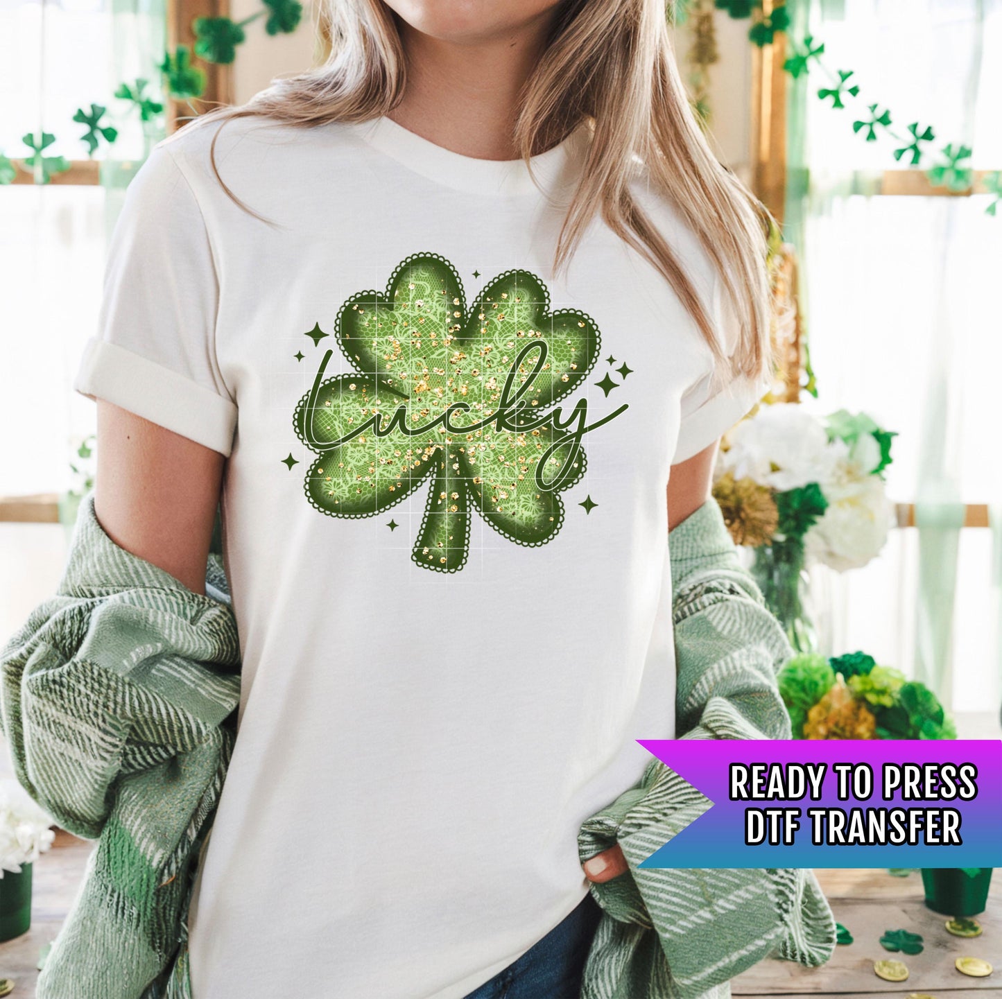 Lucky DTF Transfer, St Patrick's Day DTF Transfer Ready For Press, Lucky Dtf Print, Lucky Transfer, Heat Press Transfer, Direct To Film