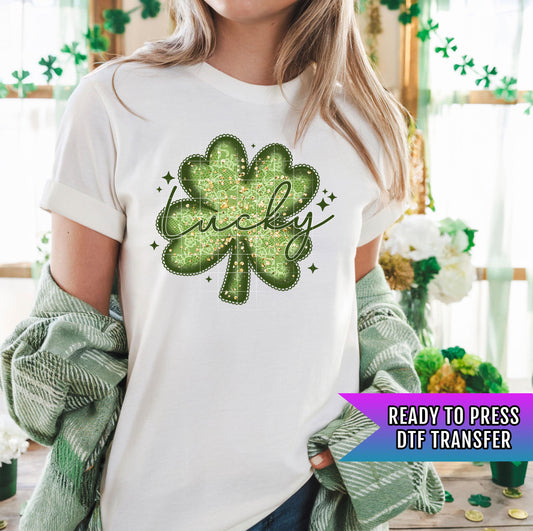 Lucky DTF Transfer, St Patrick's Day DTF Transfer Ready For Press, Lucky Dtf Print, Lucky Transfer, Heat Press Transfer, Direct To Film