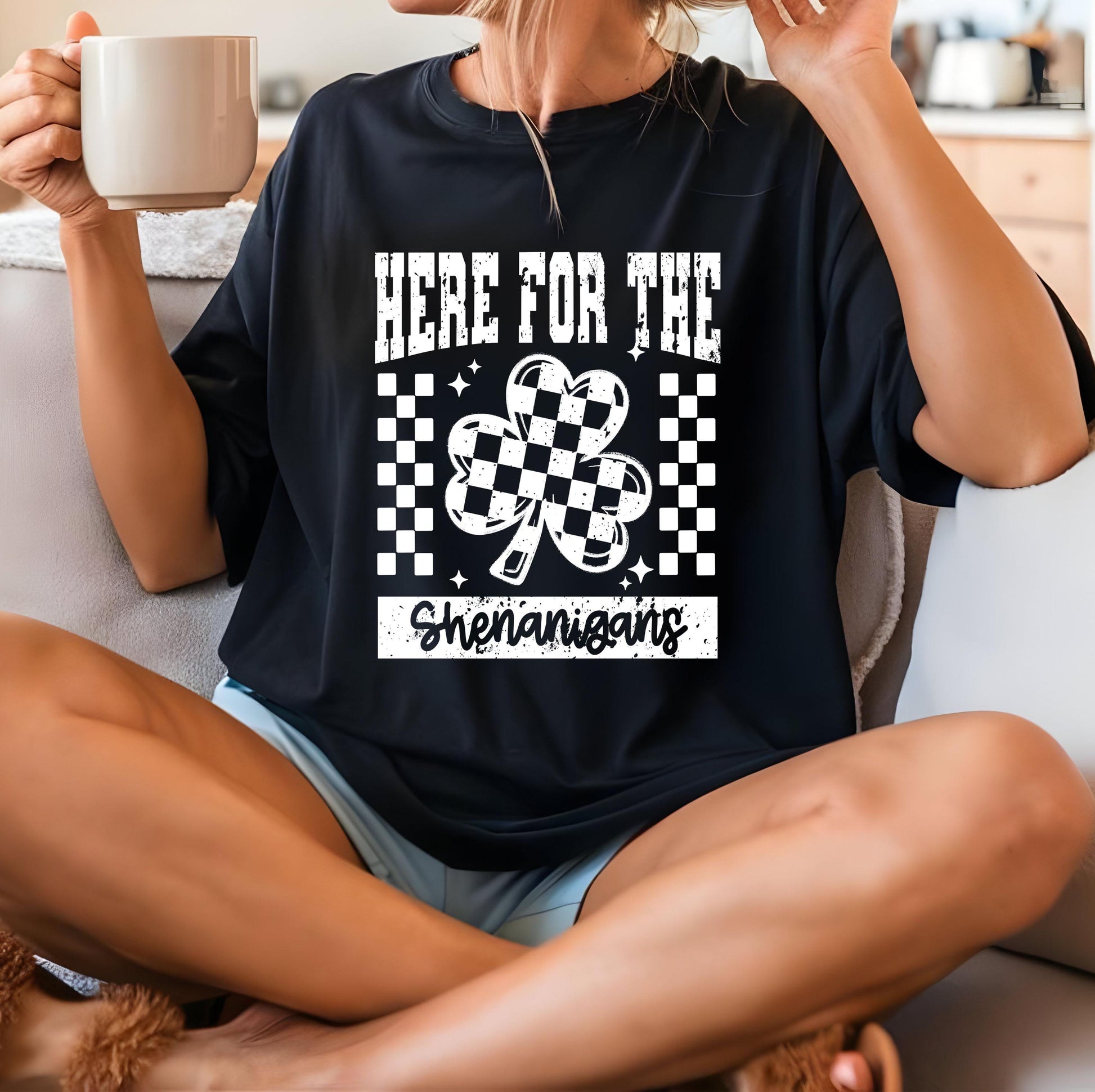 Here for the Shenanigans DTF Transfer, Lucky Transfer, St Patrick's Day DTF Transfer Ready For Press, Lucky Dtf Print, Heat Press Transfer