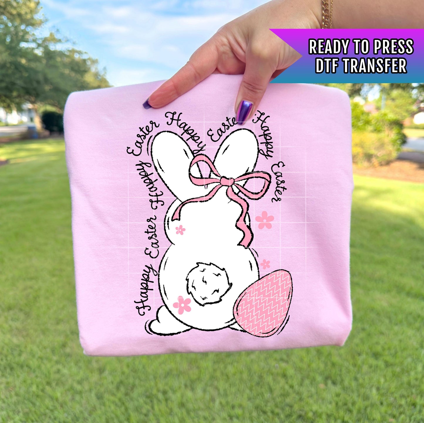 Happy Easter Bunny DTF Transfer Ready For Press, Easter DTF Print, Easter Bunny Dtf Print, Direct To Film, Easter Transfers, Heat Press Dtf