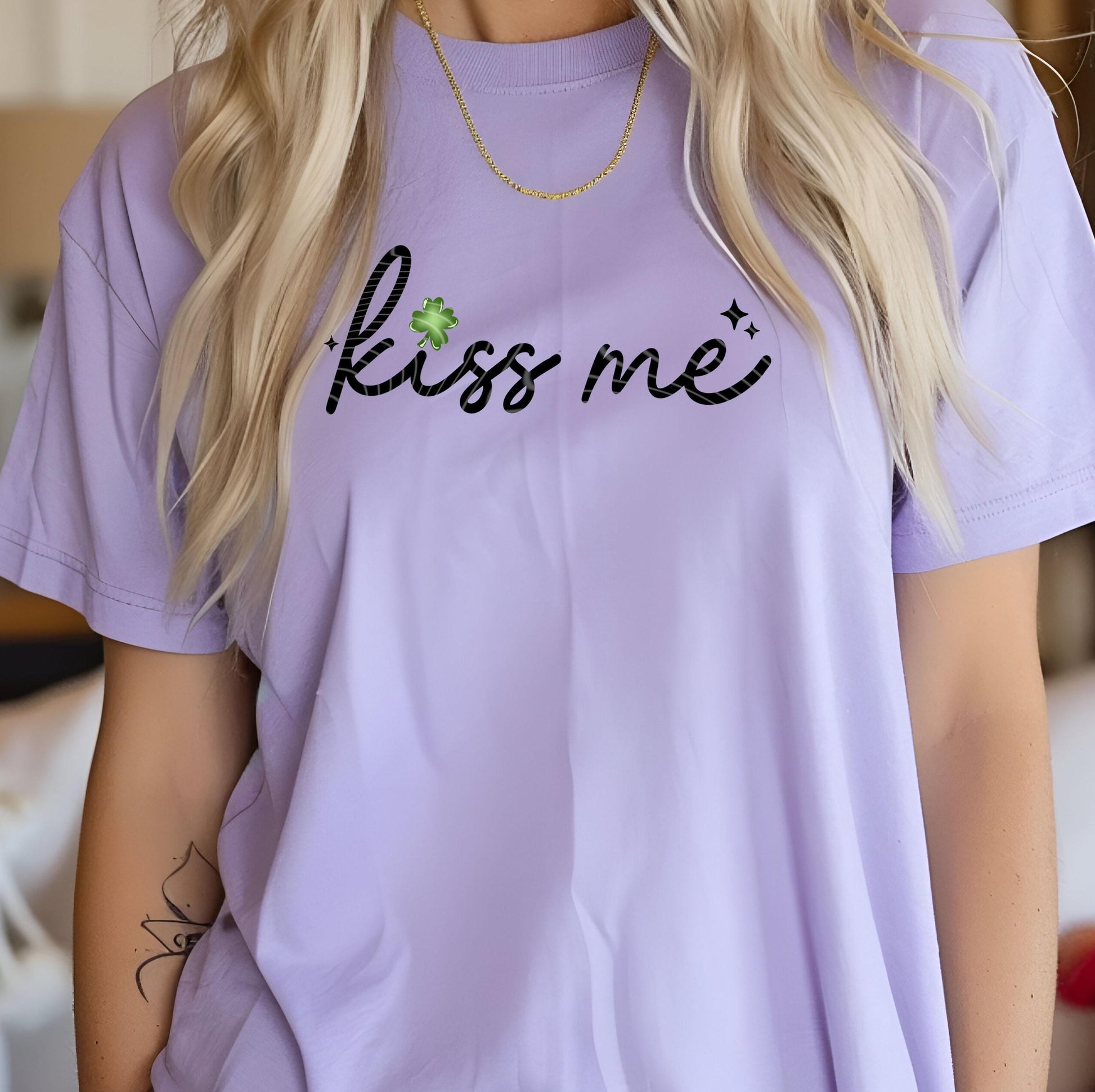 Kiss Me DTF Transfer, Lucky Irish Heat Press Transfer, Ready For Press, Lucky Dtf Print, Lucky Transfer, St Patrick Dtf, Heat Press Transfer
