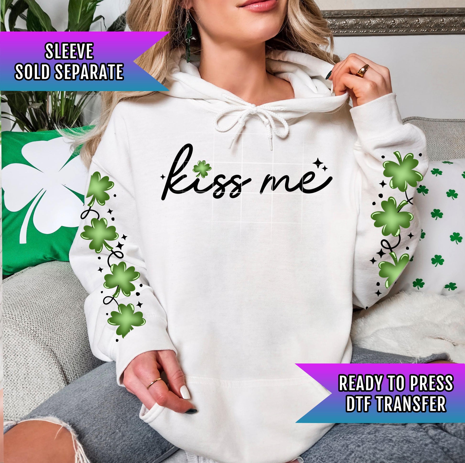 Kiss Me DTF Transfer, Lucky Irish Heat Press Transfer, Ready For Press, Lucky Dtf Print, Lucky Transfer, St Patrick Dtf, Heat Press Transfer
