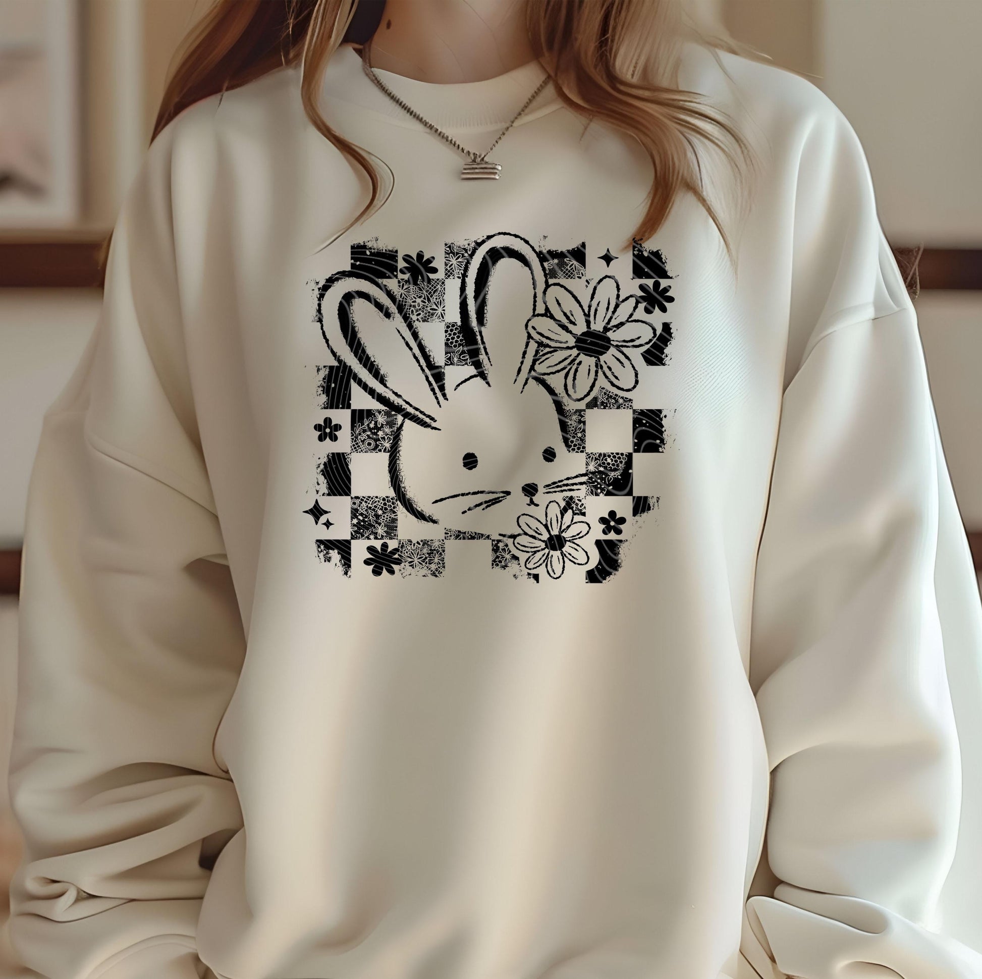 Bunny Distressed DTF Transfer Ready For Press, Easter DTF Print, Easter Dtf Print, Direct To Film, Easter Transfers, Heat Press Transfers