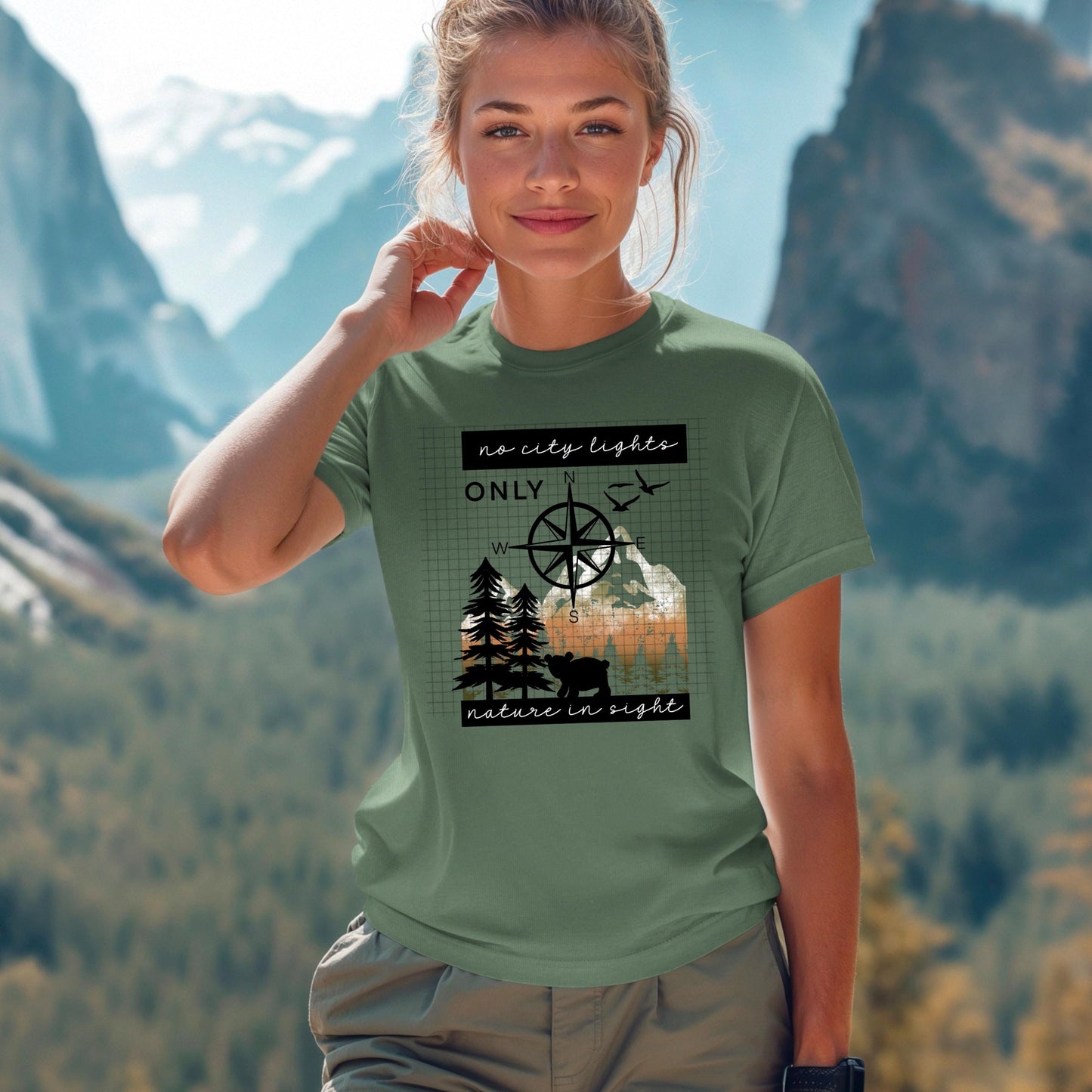 No City Lights DTF Transfer Ready For Press, Camping DTF Print, Heat Press Transfer, Direct To Film Adventure Transfer Stay Wild, Nature Dtf