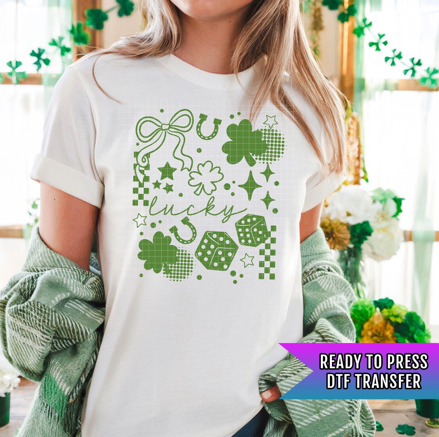 Lucky DTF Transfer, St Patrick's Day DTF Transfer Ready For Press, Lucky Dtf Print, Heat Press Transfer, Direct To Film, Lucky Transfers