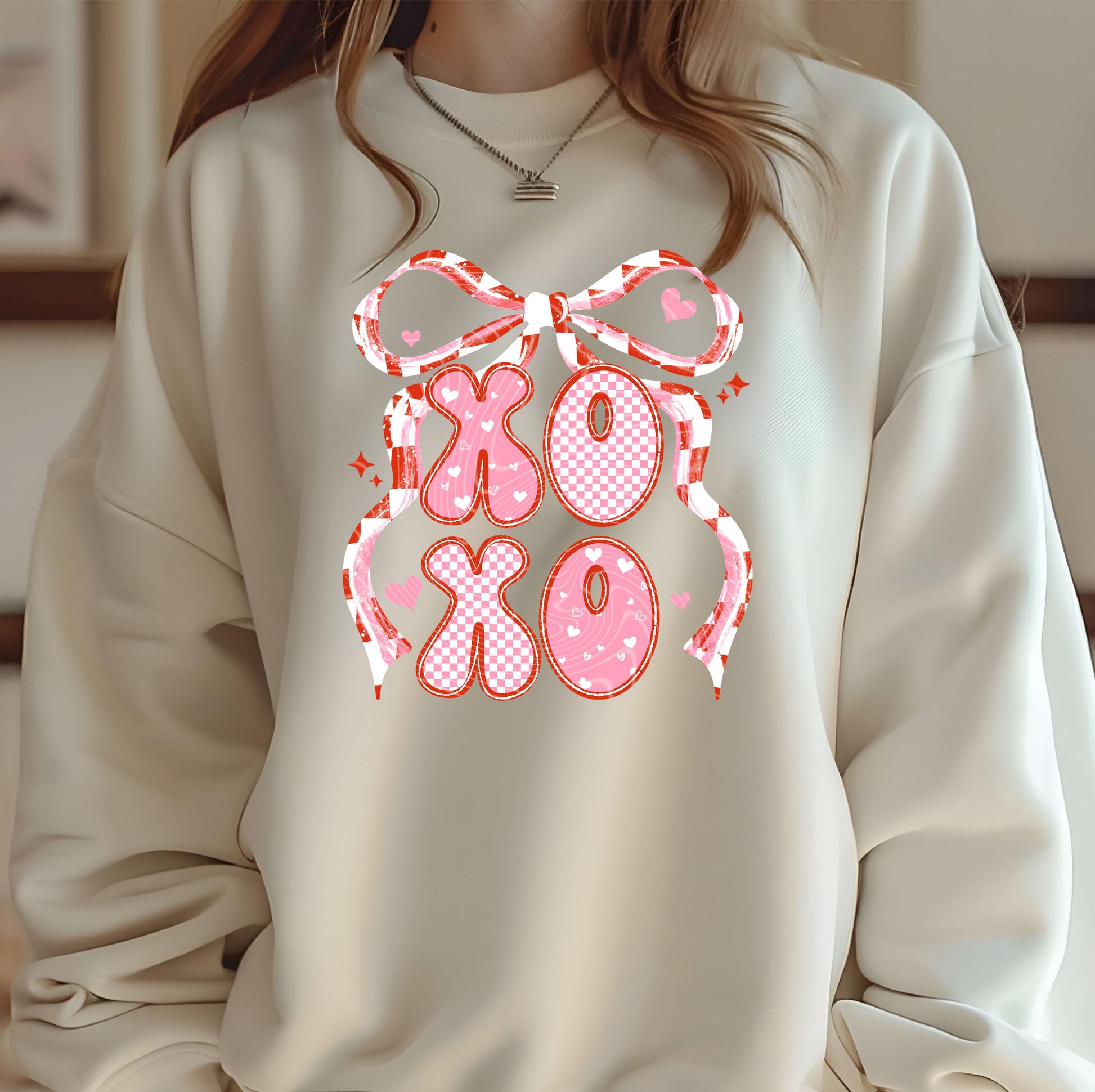 Xoxo Bow DTF Transfers Ready For Press, Valentines Day DTF Prints, Heat Press Transfers, Direct To Film, Valentines Day Transfer, Xoxo Print