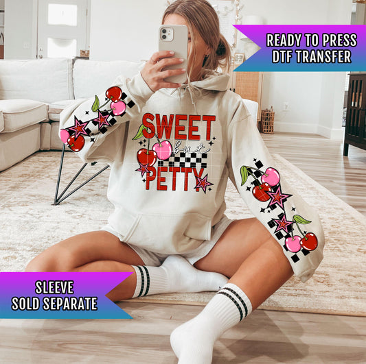 Sweet But Petty DTF Transfers Ready For Press, Cherry DTF Transfers, Valentines Day DTF Prints, Cherry Transfer, Cherry Heat Press Transfers
