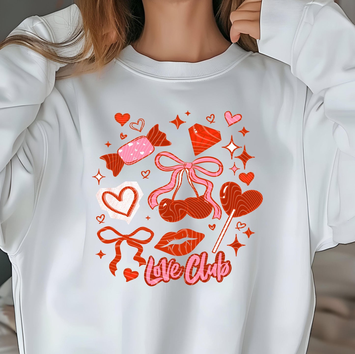 Love Club DTF Transfers Ready For Press, Valentine's Day DTF Prints, Heat Press Transfer, Direct To Film, Valentines Day Transfers, Love Dtf