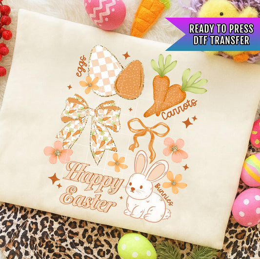 Happy Easter DTF Transfer Ready For Press, Easter DTF Print, Easter Bunny Dtf Print, Direct To Film, Easter Transfers, Heat Press Dtf, Cute