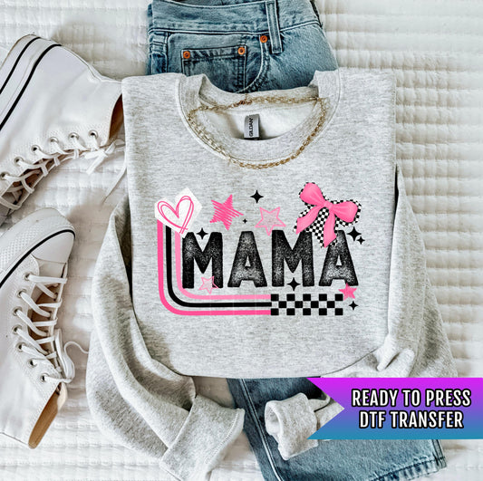 Mama DTF Transfer Ready For Press, Mama Girl Transfer, Checkered Mom DTF Print, Heat Press Transfer, Mommy Life Transfer, Direct To Film