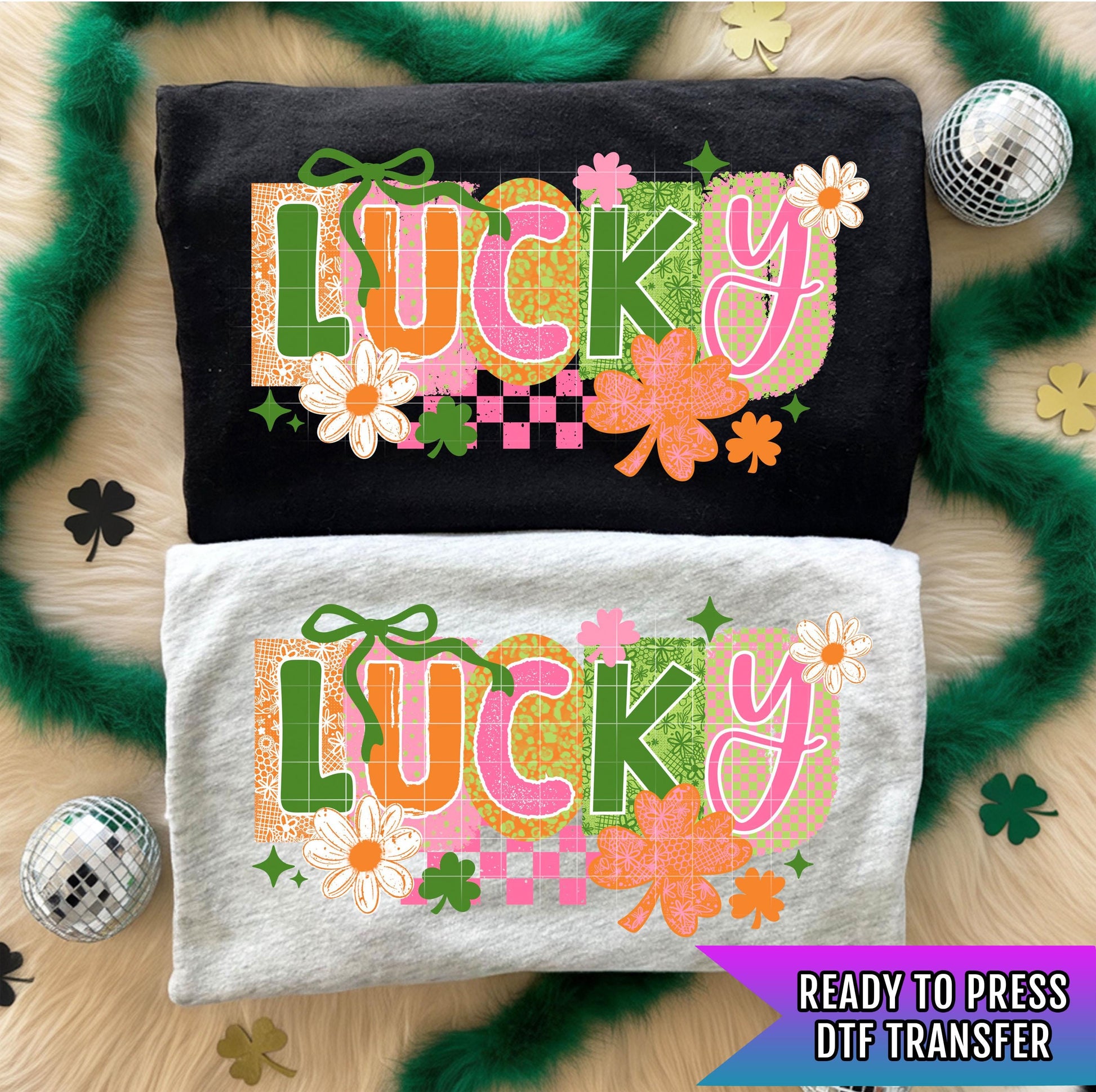 Lucky DTF Transfers, St Patrick's Day DTF Transfer Ready For Press, Lucky Dtf Print, Lucky Transfer, Shamrock Dtf, Direct To Film, Custom