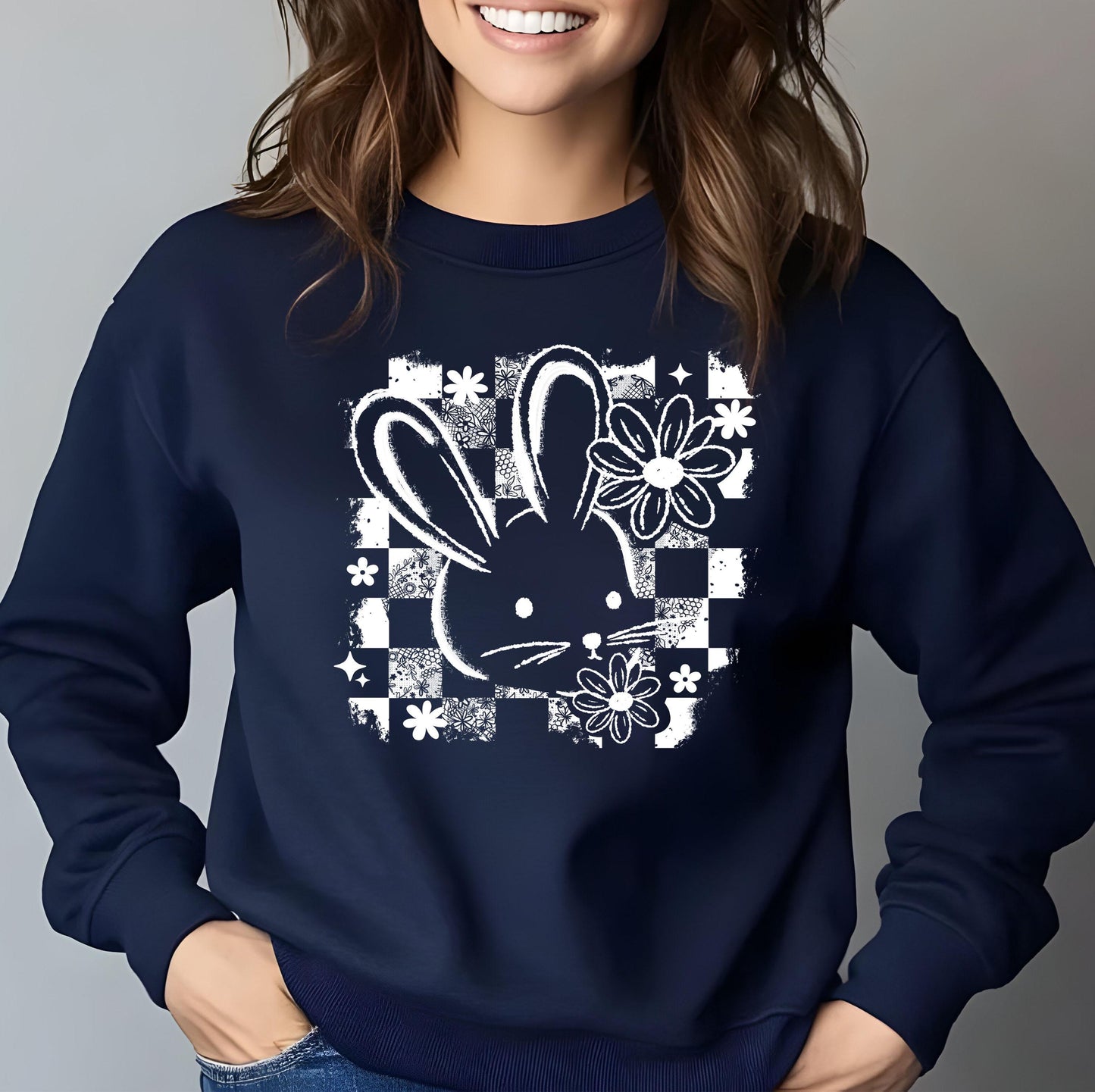 Bunny Distressed DTF Transfer Ready For Press, Easter DTF Print, Easter Dtf Print, Direct To Film, Easter Transfers, Heat Press Dtf, Custom