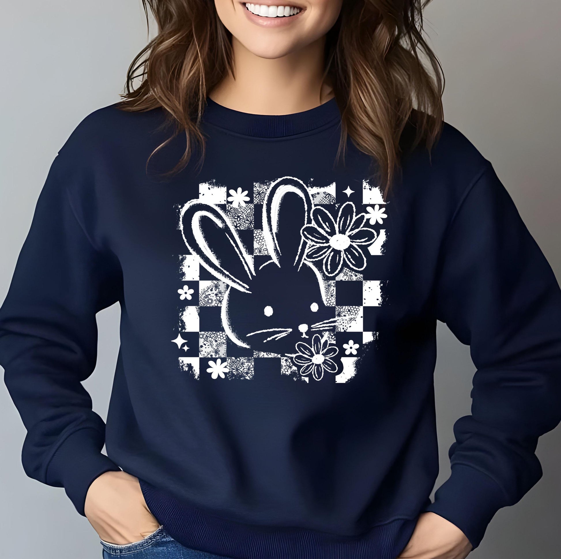 Bunny Distressed DTF Transfer Ready For Press, Easter DTF Print, Easter Dtf Print, Direct To Film, Easter Transfers, Heat Press Dtf, Custom