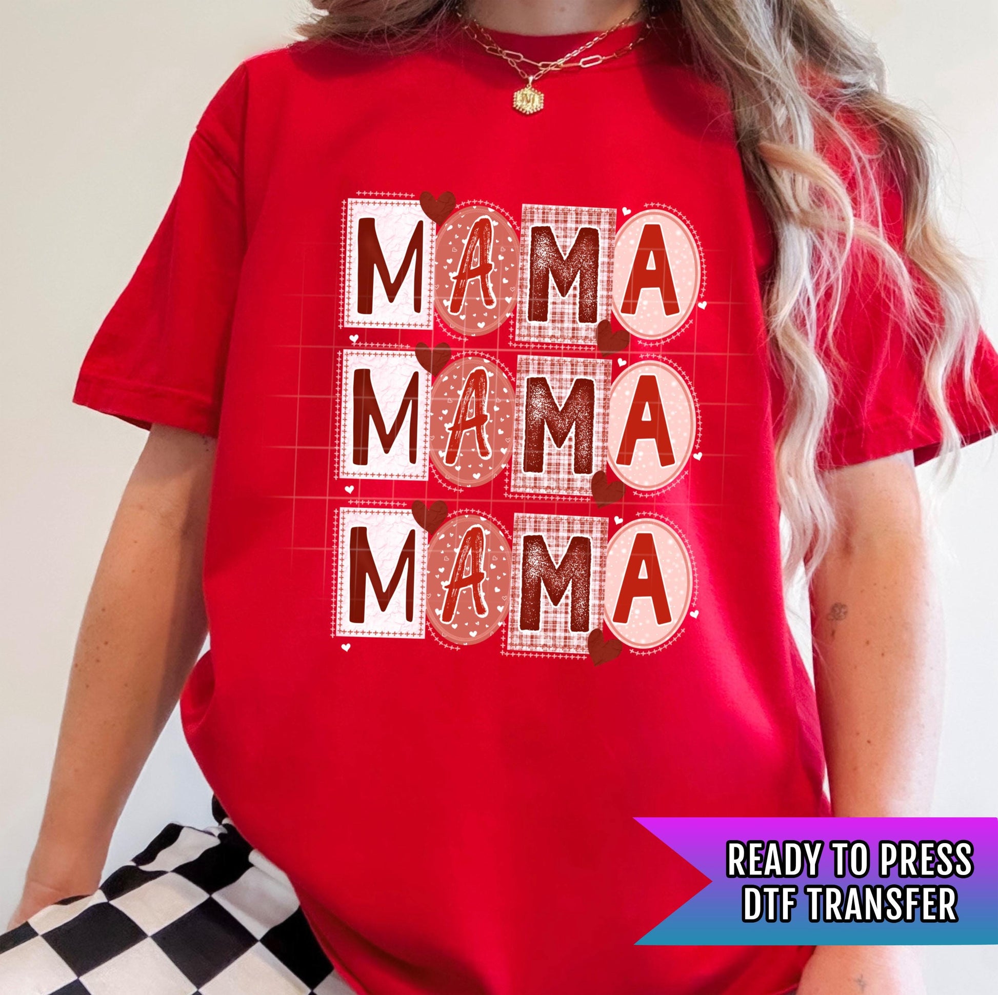 Mama Valentines DTF Transfers Ready For Press, Heart Dtf Transfer, Valentines Day DTF Print, Mama Heat Press Transfer, Direct To Film