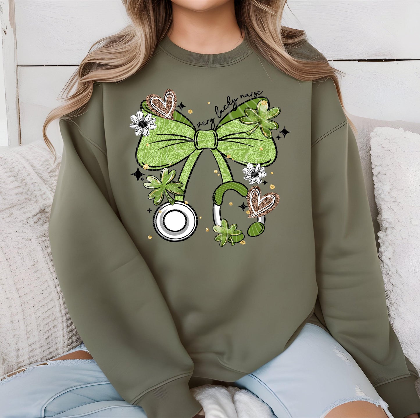 Very Lucky Nurse DTF Transfers, St Patrick's Day DTF Transfer Ready For Press, Lucky Dtf Print, Lucky Transfer, Shamrock Dtf, Direct To Film