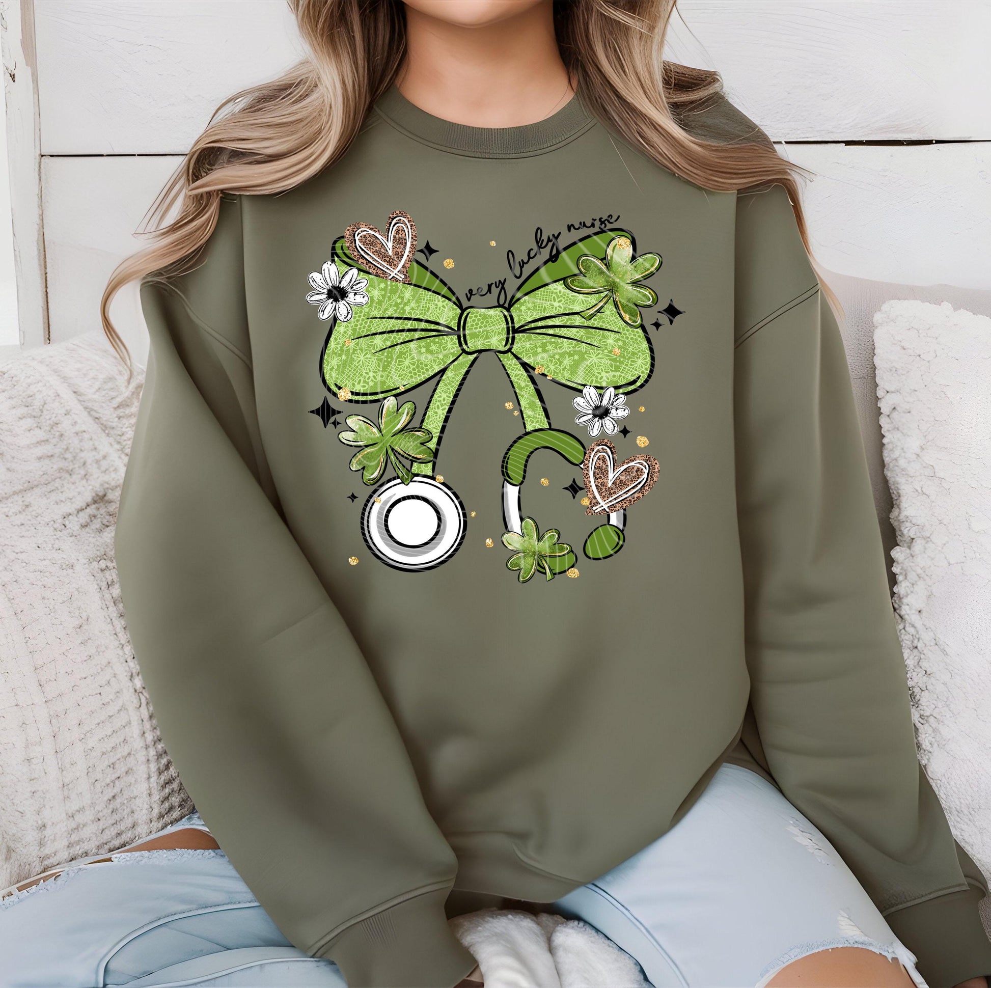 Very Lucky Nurse DTF Transfers, St Patrick's Day DTF Transfer Ready For Press, Lucky Dtf Print, Lucky Transfer, Shamrock Dtf, Direct To Film