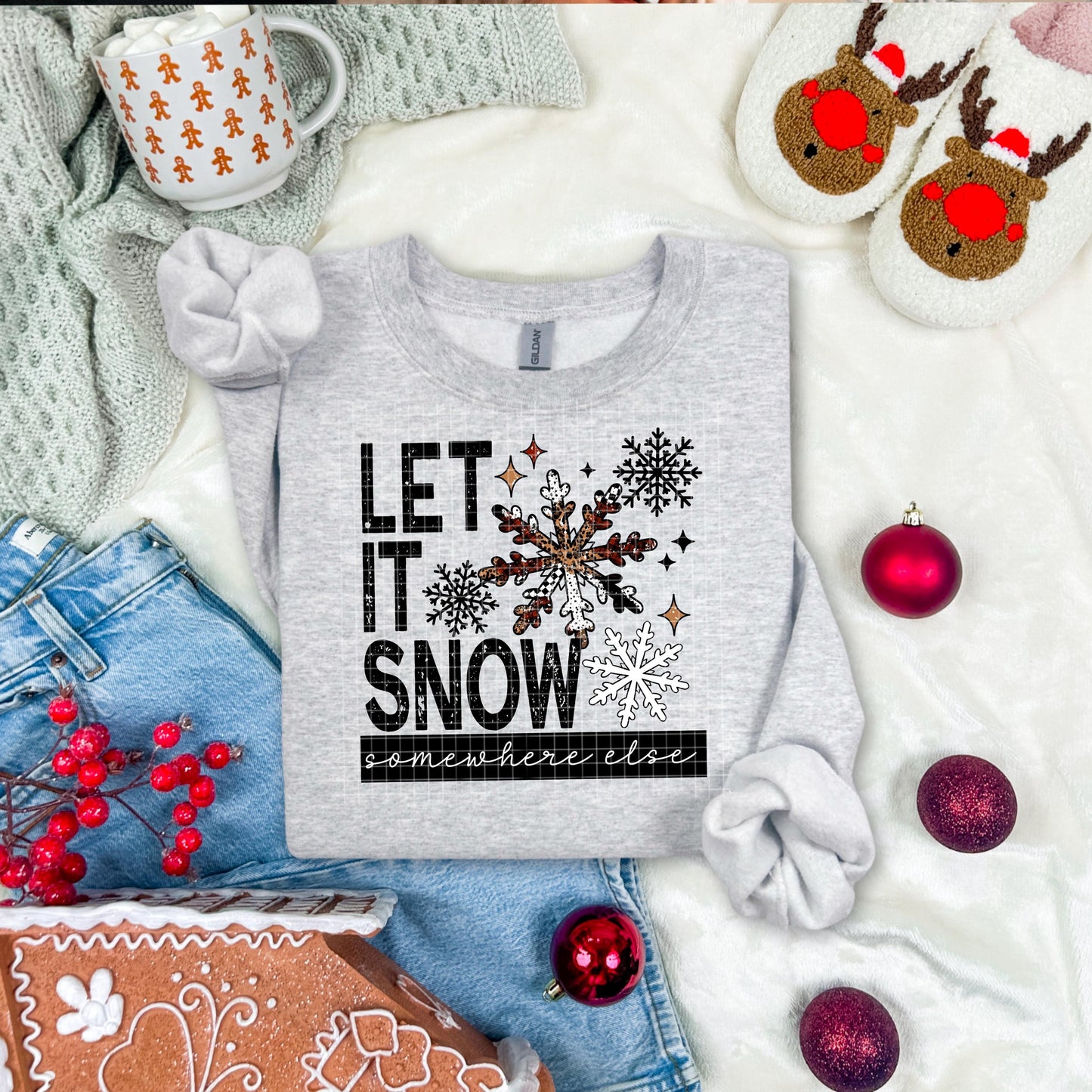 Let It Snow Somewhere Else DTF Transfers Ready For Press, Winter Dtf Print, Heat Press Transfer, Direct To Film, Winter Transfers, Christmas