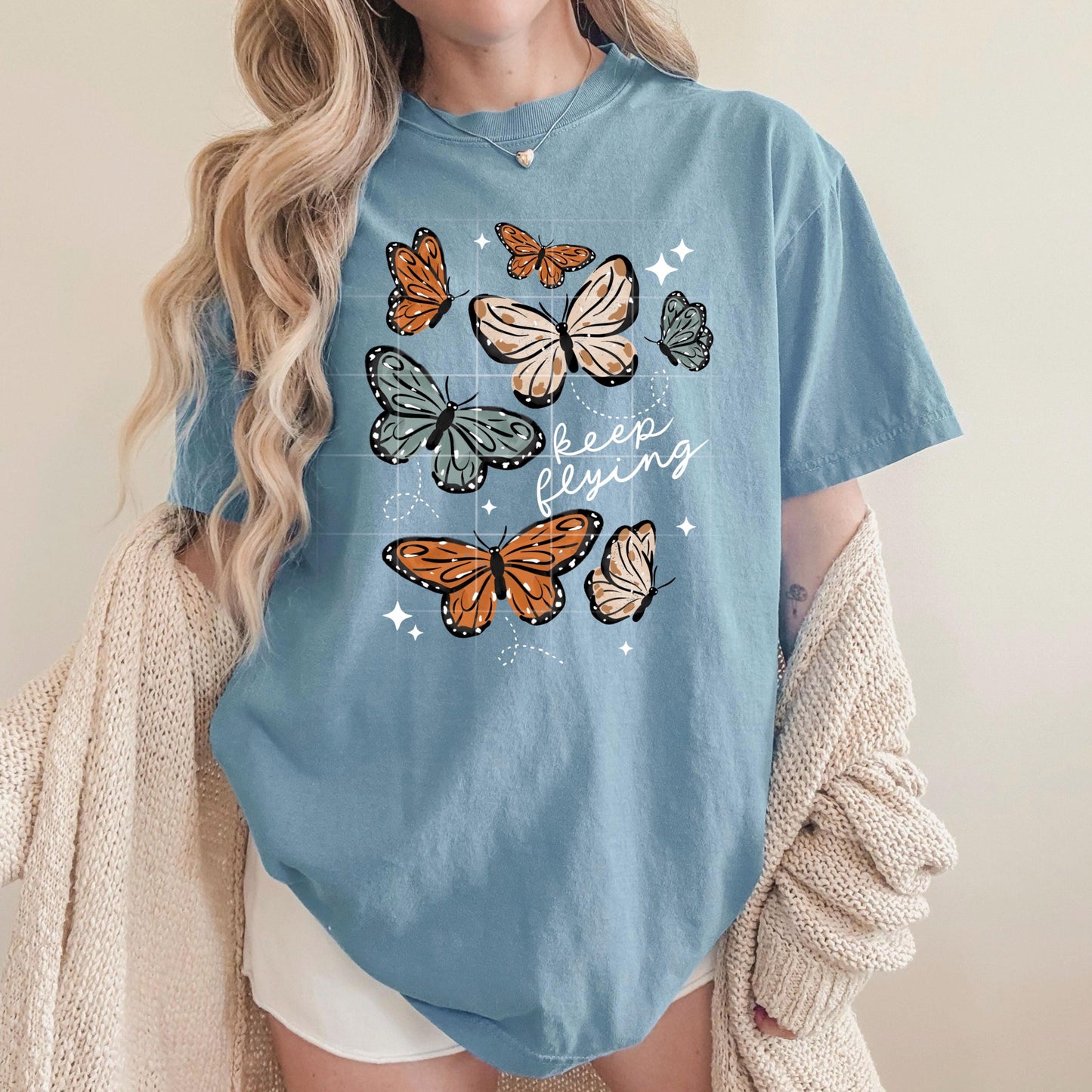 Keep Going Butterflies DTF Transfers Ready For Press, Butterflies Heat Press Transfers, Floral DTF Prints, Direct To Film, Butterfly DTF