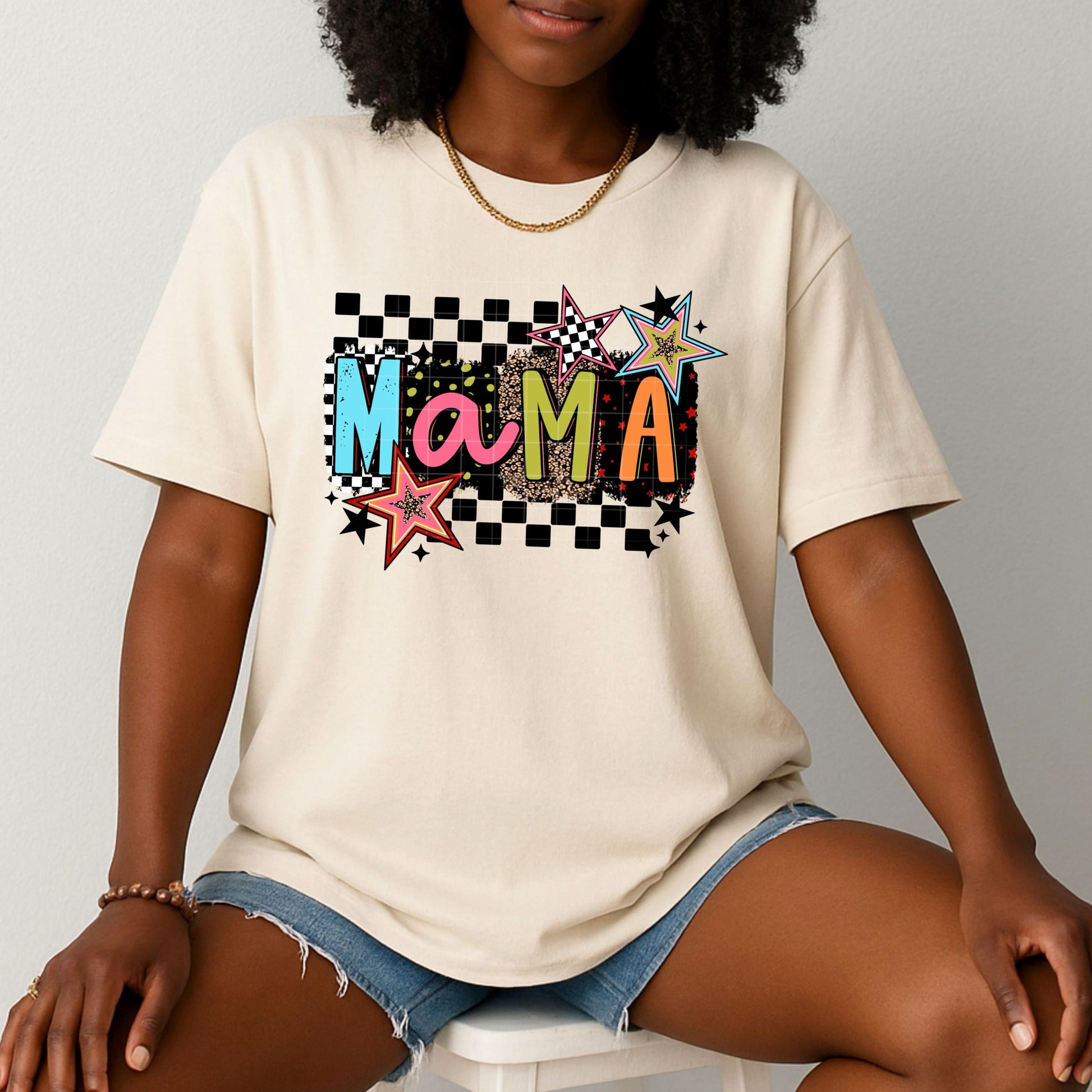 Mama Checker DTF Transfer Ready For Press, Mama DTF Prints, Heat Press Transfer, Direct To Film, Mama DTF Prints, Mama Dtf Transfer