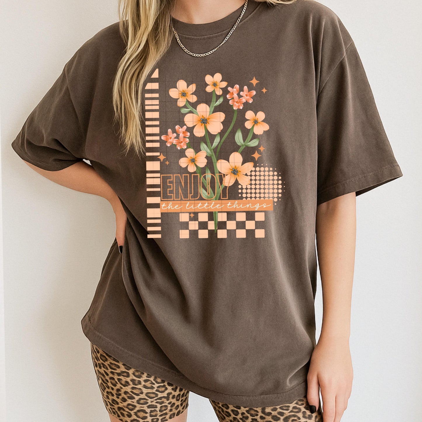 Enjoy The Little Things DTF Transfers Ready For Press, Florals DTF Prints, Positive Heat Press Transfer, Direct To Film, Floral Transfer
