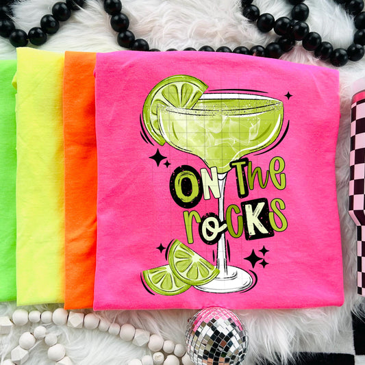 On The Rocks Margarita DTF Transfer Ready For Press, Margarita Dtf Prints, Direct To Film, Hot Peel Transfer, Heat Press Transfers, Custom