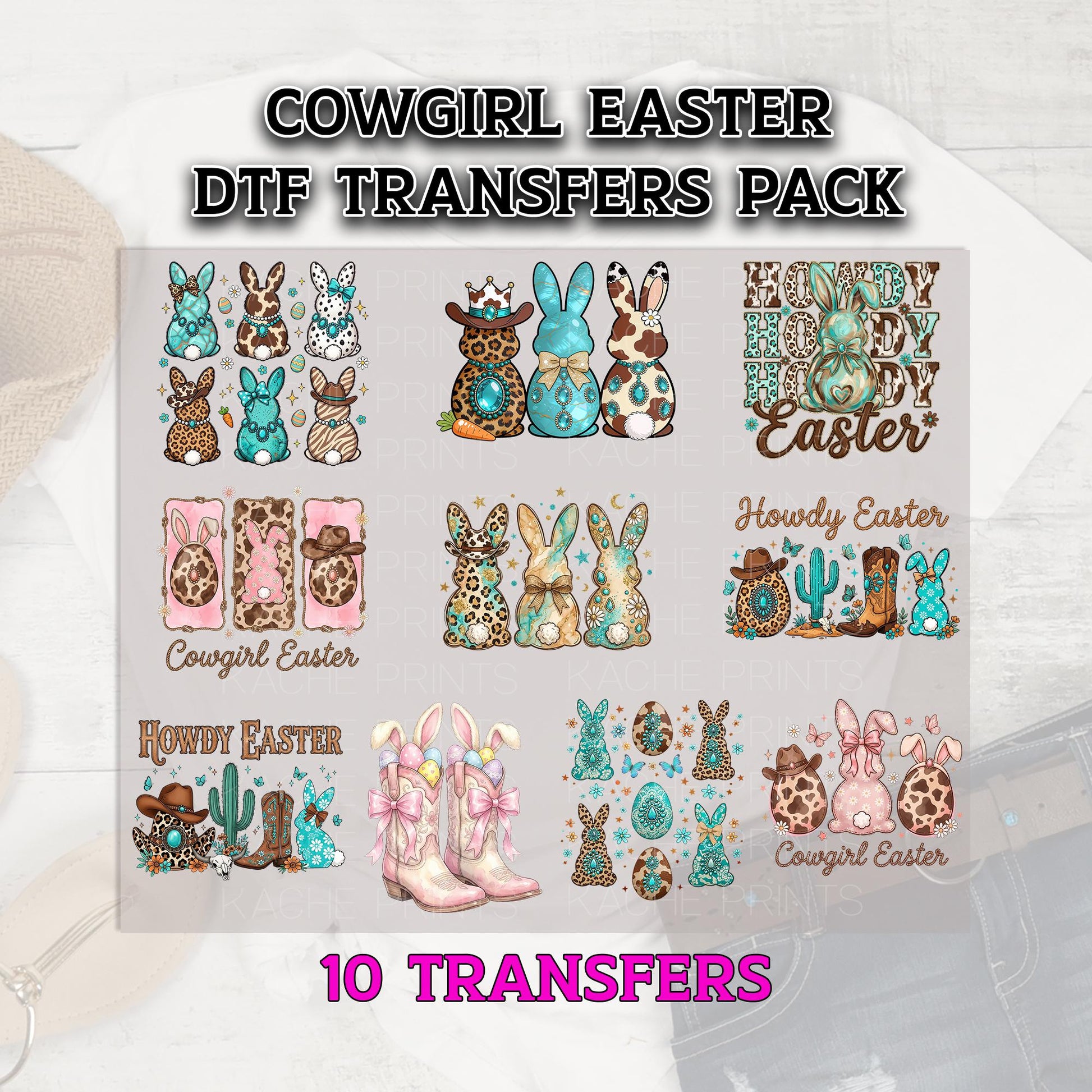 Cowgirl Easter DTF Transfer, Easter Transfer Bundle, Wester Easter Transfers, Easter Dtf Pack, Ready to Press, DTF Grab Bag, Easter Shirt