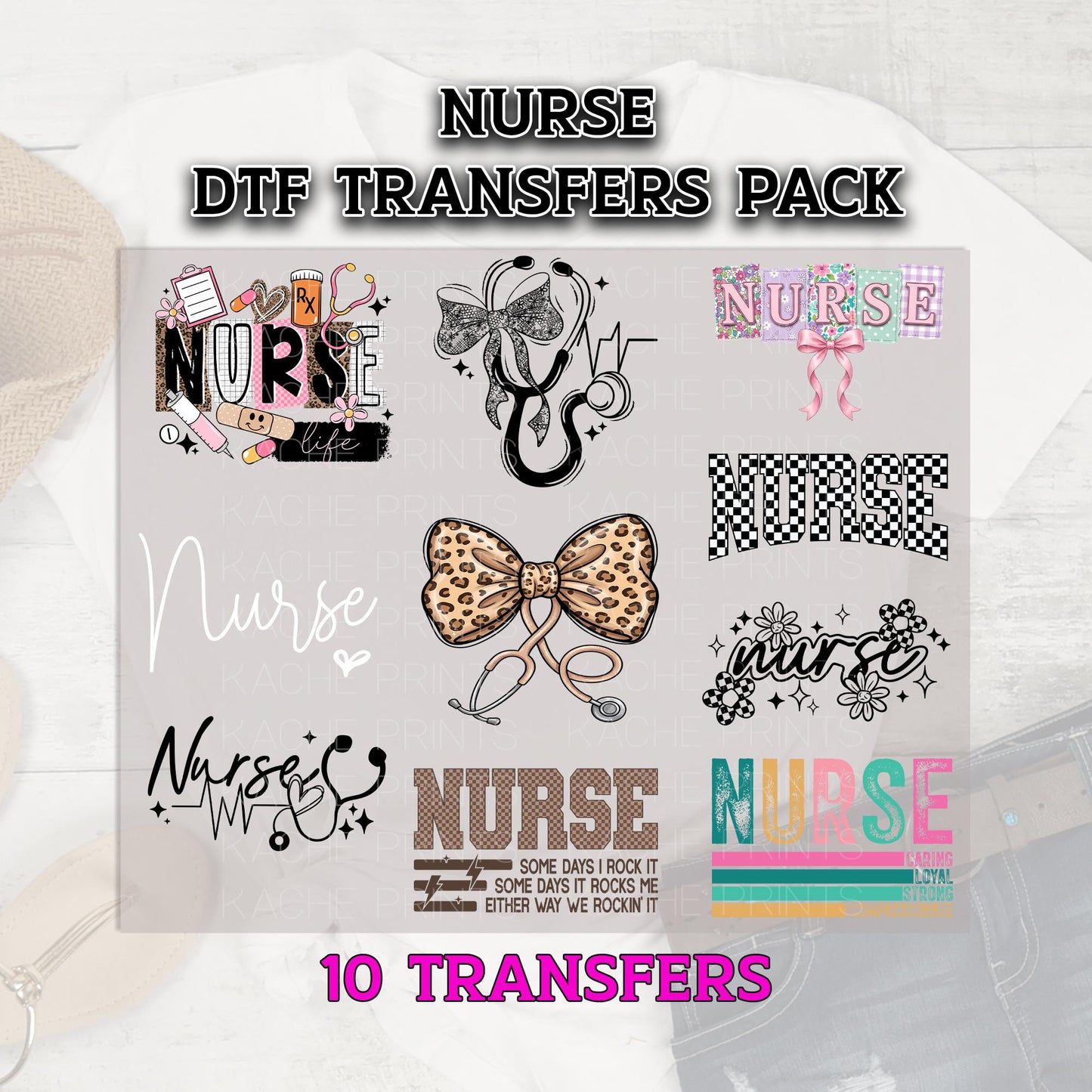 Nurse DTF Transfer, Nurse DTF Bundle, Nurses Trendy Design Dtf Prints, Ready to Press, Dtf Grab Bag, RN, Cna Transfers, Nurse Registered Dtf