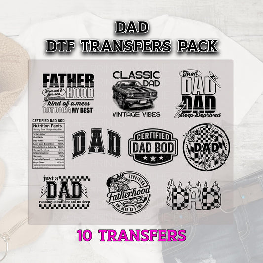 Dad DTF Transfer, Dad DTF Bundle, Father DTF Prints, Ready to Press, Fathers Day Dtf Transfer, Dtf Grab Bag, Dad Shirt Transfer, Dad T-shirt