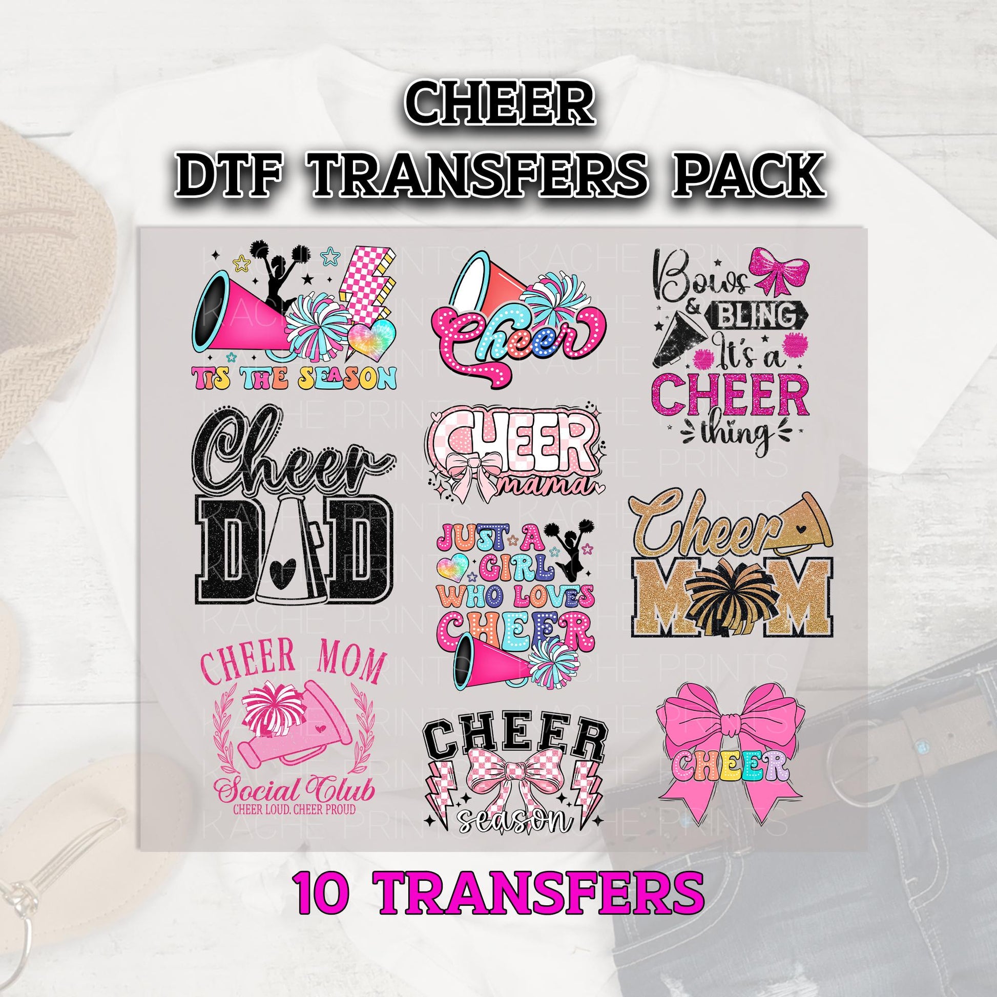 Cheer DTF Transfer, Cheer Mom DTF Bundle, Cheer Mama DTF Prints, Ready to Press, Dtf Grab Bag, Cheer Shirt Transfer, Cheer Dad Dtf Transfers