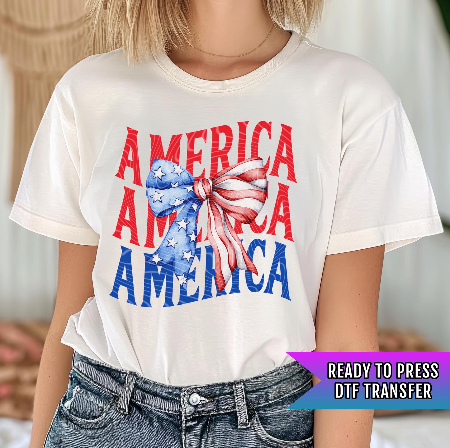 America DTF Transfer, Patriotic Dtf Transfers, Coquette USA DTF Transfer, 4th Of July Dtf Transfer Ready For Press, America Dtf Prints