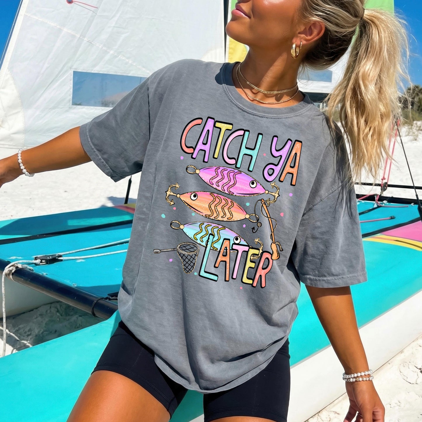 Catch Ya Later Fish DTF Transfer Ready For Press, Summer DTF Transfers, Fish Transfers, Beach Dtf Print, Heat Press Transfer, Direct To Film