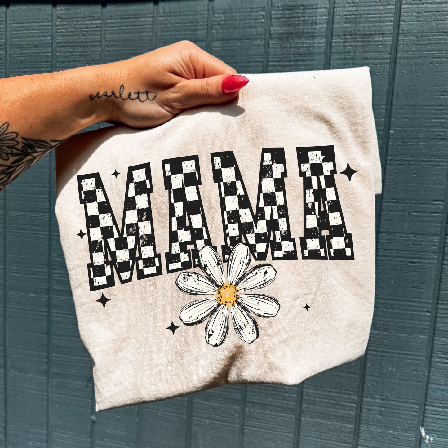 Checker Mama DTF Transfers Ready For Press, Mom DTF Prints, Mama Heat Press Transfers, Direct To Film, Mother Ready For Press, Floral Mama