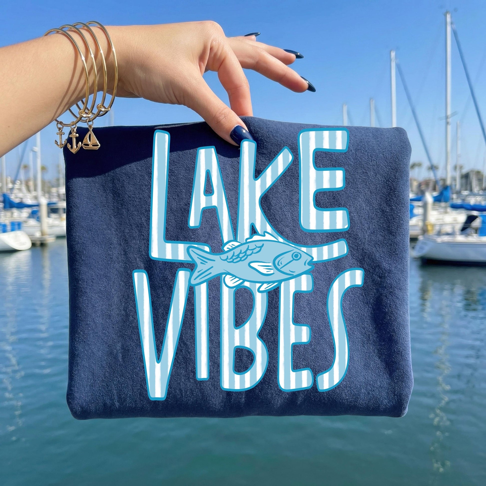 Lake Vibes DTF Transfer Ready For Press, Summer Camping Dtf Print, Boating DTF Heat Press Transfer, Direct To Film, Lake Life DTF Transfer