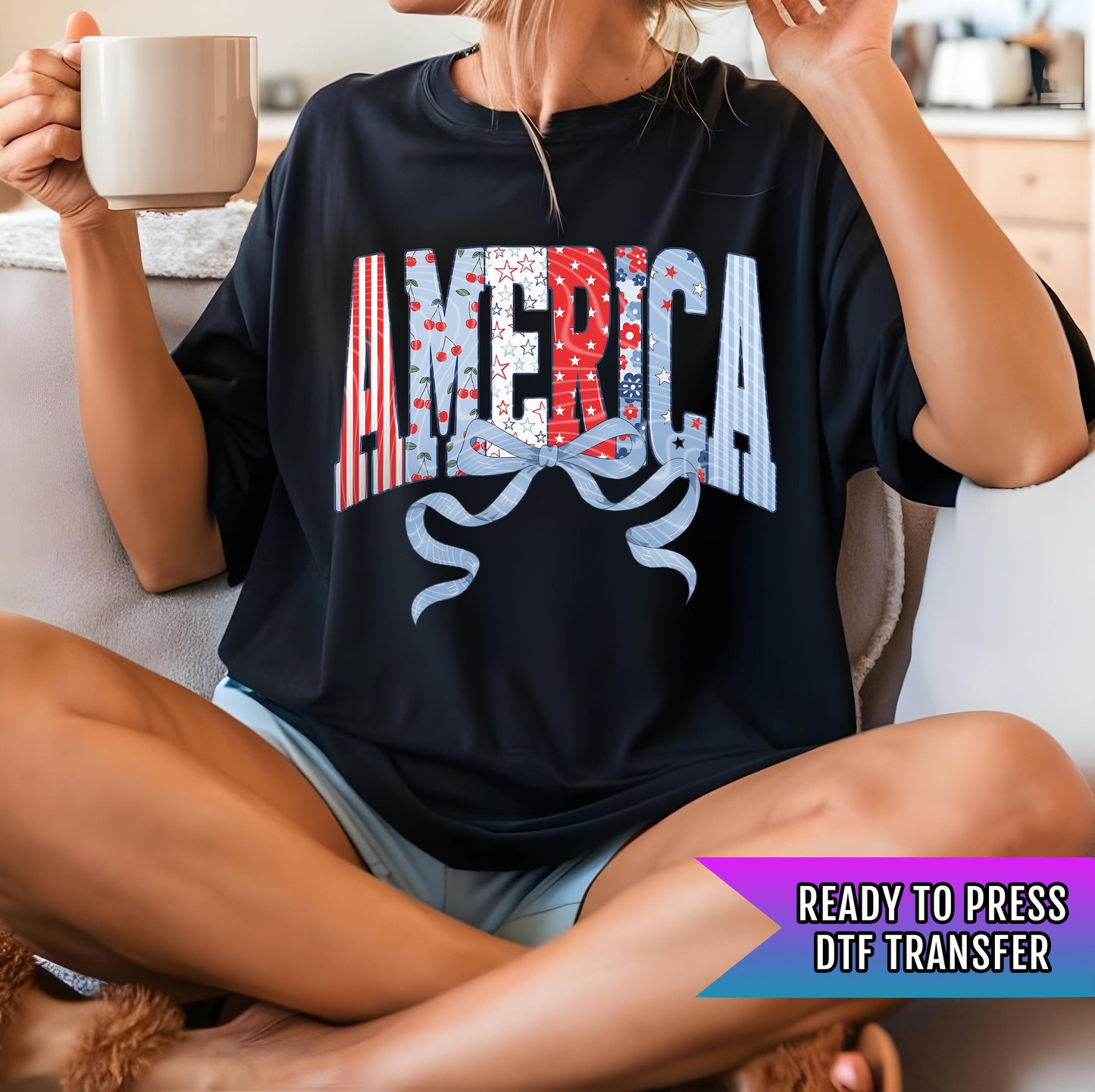 America DTF Transfer, Coquette USA DTF Transfer, Patriotic Dtf Transfers, 4th Of July Dtf Transfer Ready For Press, America Dtf Prints