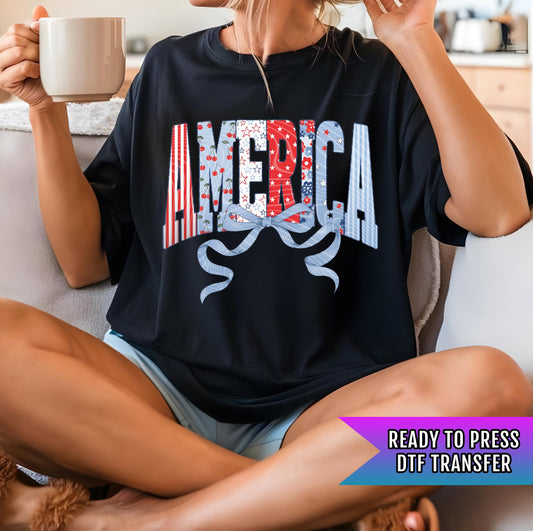 America DTF Transfer, Coquette USA DTF Transfer, Patriotic Dtf Transfers, 4th Of July Dtf Transfer Ready For Press, America Dtf Prints
