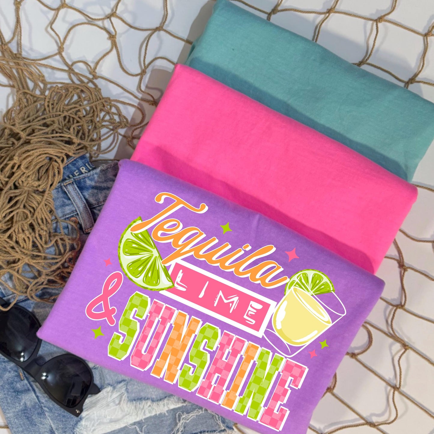 Summer DTF Transfer Ready For Press, Beach DTF Transfer, Dtf Print, Summer Heat Press Transfer, Direct To Film, Tequila Lime Sunshine