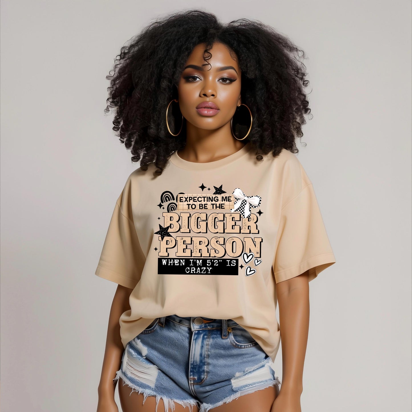 Funny Short Girl DTF Transfer, Sarcastic Sized Person Print, Heat Press Ready