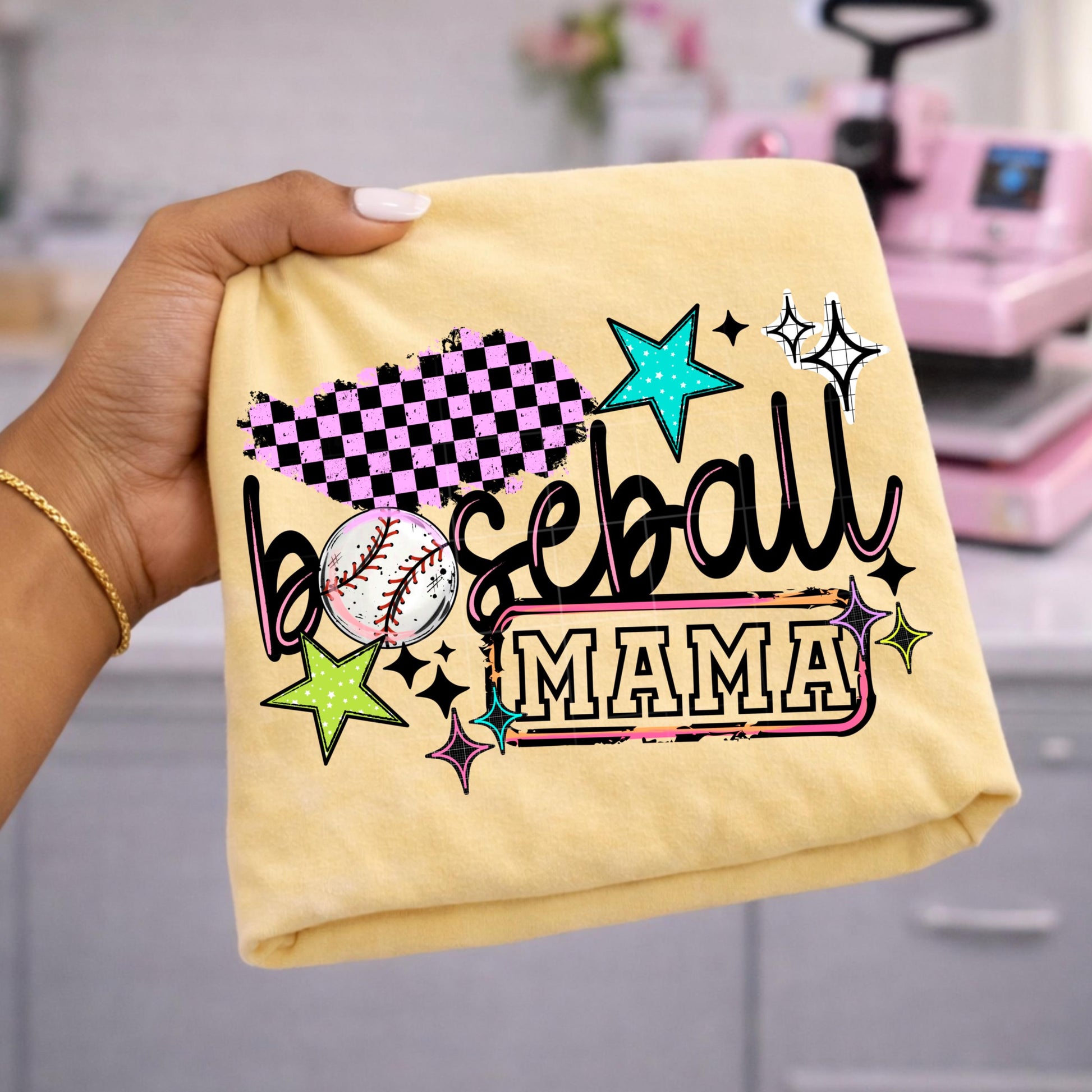 Baseball Mama DTF Transfer Ready For Press, Baseball DTF Prints, Heat Press Transfer, Direct To Film, Baseball Dtf Transfer, Custom Transfer