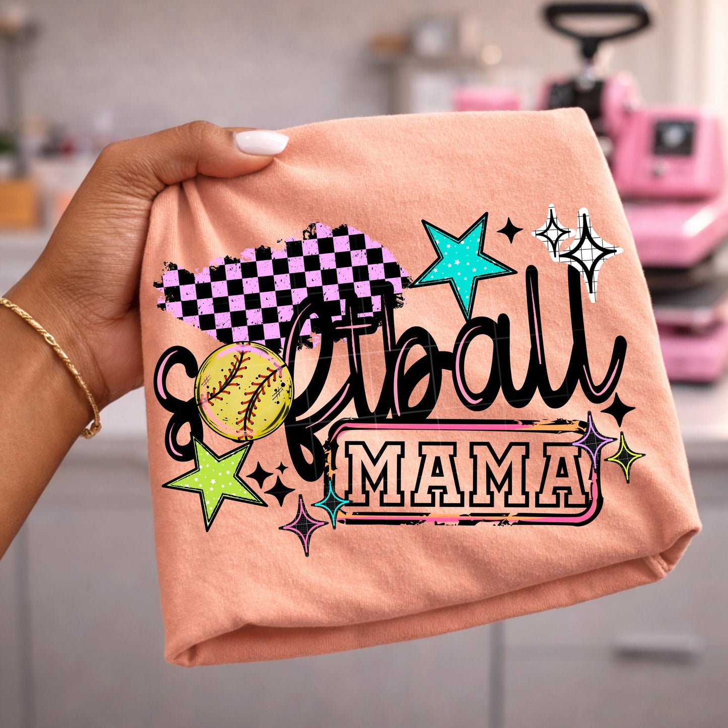 Softball Mama DTF Transfer Ready For Press, DTF Print, Heat Press Transfer, Direct To Film, Softball DTF Transfer, Sports Dtf Transfer, Game