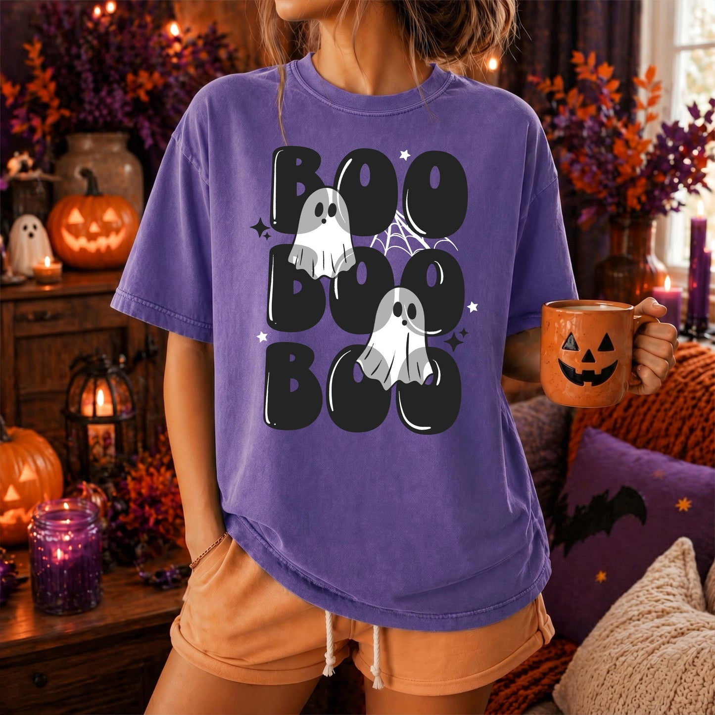 Boo Ghost DTF Transfer Ready For Press, Halloween DTF Print, Heat Press Transfer, Direct To Film, Custom Transfer, Spooky Season Transfer