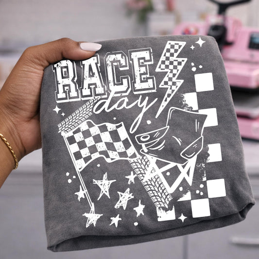 Race Day DTF Transfer Ready For Press, Racing DTF Transfer, Motorsport DTF Print, Heat Press Transfer, Direct To Film, Sports Dtf Transfer