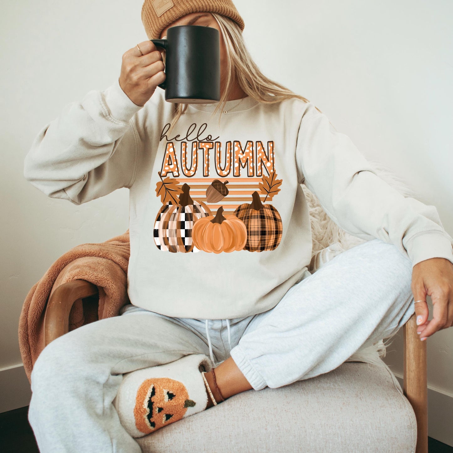 Hello Autumn DTF Transfer Ready For Press, Fall DTF Transfer, Autumn DTF Transfer, Pumpkin Heat Press Transfer, Pumpkin Spice Season Dtf