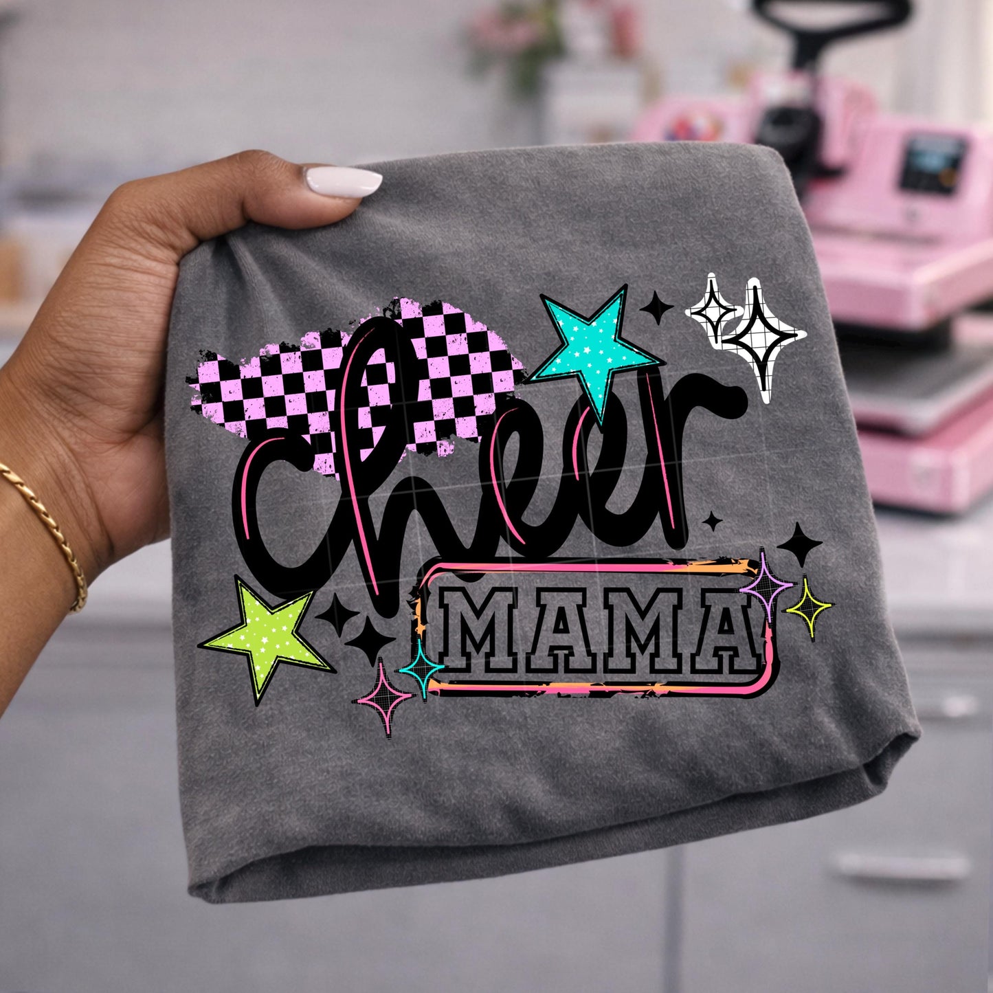 Cheer Mama DTF Transfer Ready For Press, DTF Print, Heat Press Transfer, Direct To Film, Cheerleading DTF Transfer, Sports Dtf Transfer