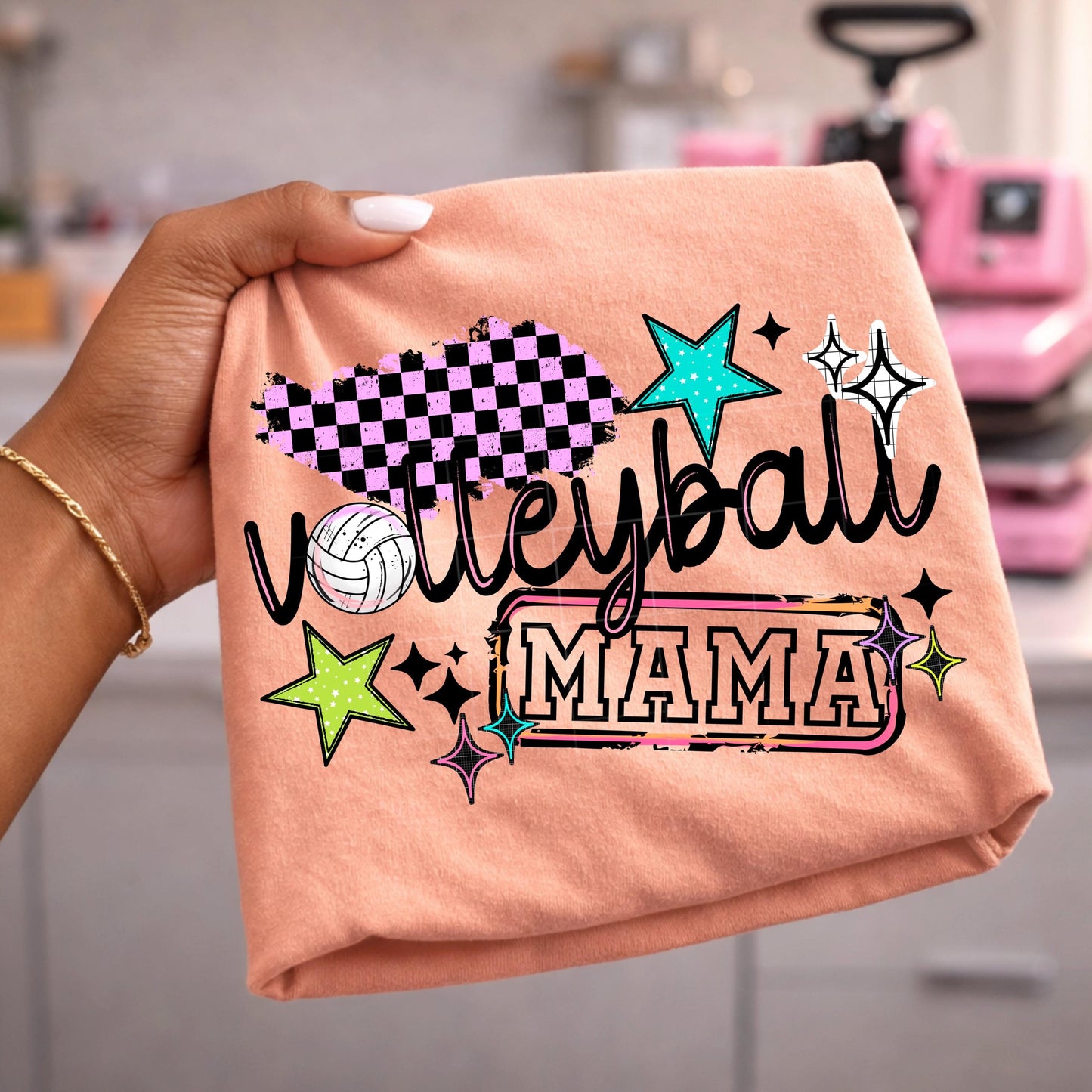 Volleyball Mama DTF Transfer Ready For Press, DTF Print, Heat Press Transfer, Direct To Film, Volleyball DTF Transfer, Sports Dtf Transfer