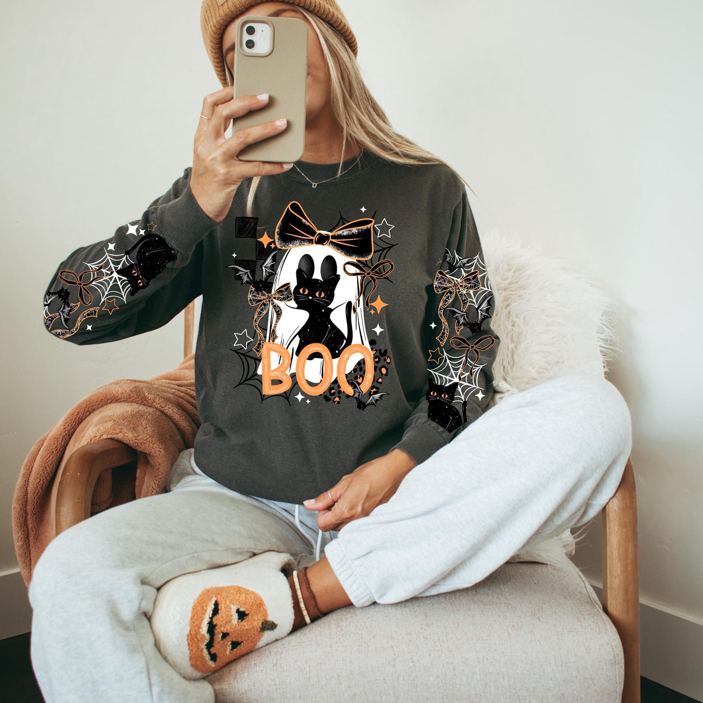 Halloween Boo DTF Transfer, Spooky Season DTF Transfers, Ghost DTF Transfer, Halloween Transfers Ready For Press, Boo Ghost Cat Dtf Transfer