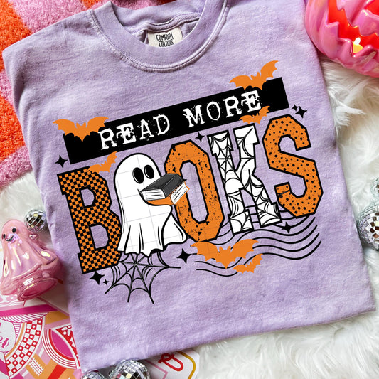 Halloween DTF Transfer, Book DTF Transfers Ready For Press, Horror DTF Prints, Heat Press Transfer, Direct To Film, Read More Books Transfer