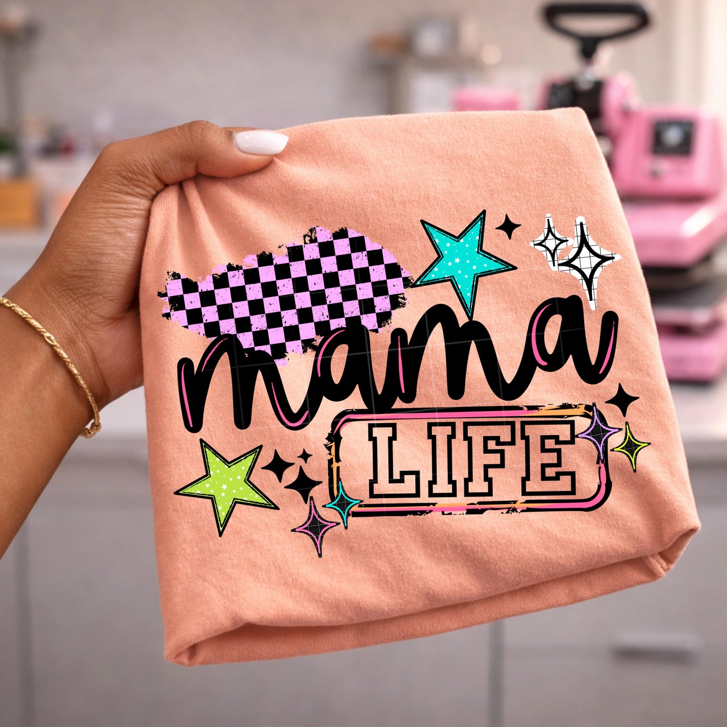 Mama Life DTF Transfer Ready For Press, Motherhood DTF Prints, Heat Press Transfer, Direct To Film, Custom Dtf Transfer, Mom DTF Prints