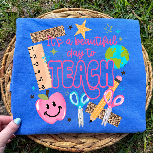 Teacher DTF Transfer Ready For Press, Teacher Dtf Prints, Direct To Film, Heat Press Transfer, Back To School, Beautiful Day To Teach Dtf