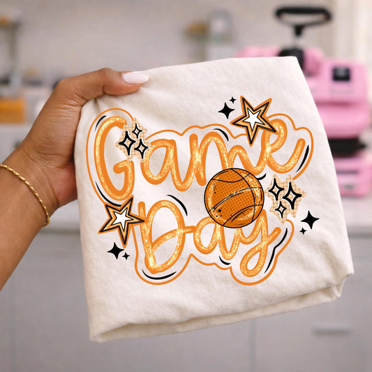 Game Day Basketball DTF Transfer, Sports Mom Shirt, Basketball Mama Design, All Sizes